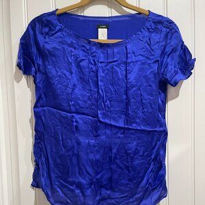 J Crew Silk Short Sleeve Blouse